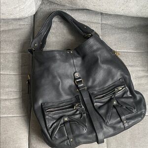 Original Jerome Dreyfuss Black Leather Hobo Bag - Etienne